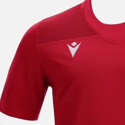 Maillot de Rugby Macron à haute résistance  Le col rond en tissu stretch.